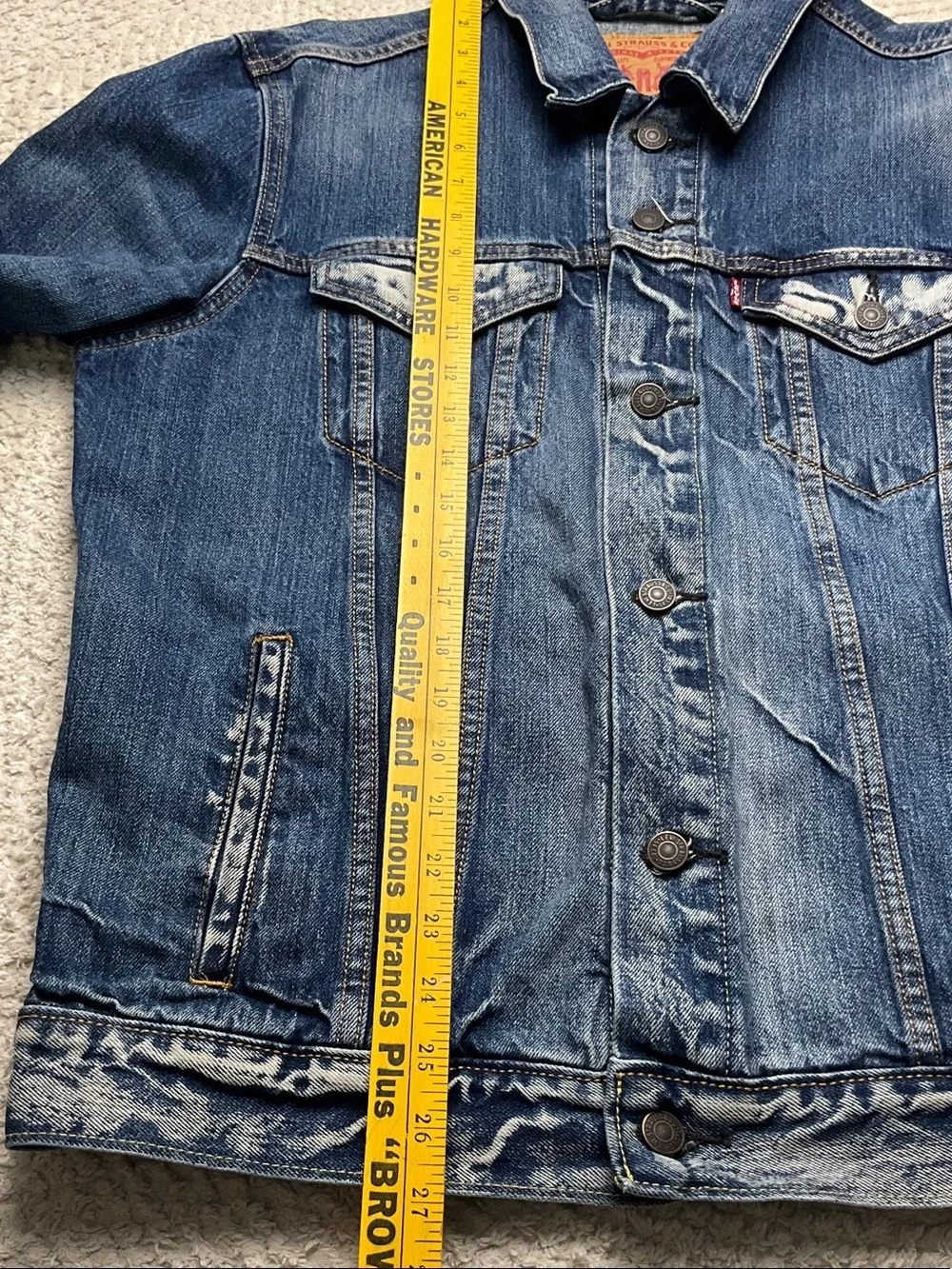 Levi's Distressed Blue Denim Jacket 72334 Size Large - Picture 7 of 16